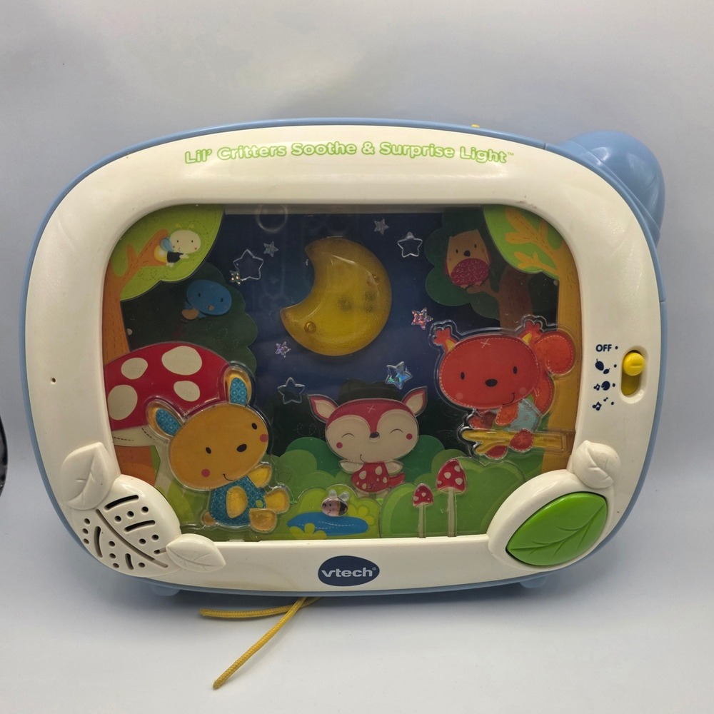 VTech Lil Critters Soothe & Surprise Light Baby Soother Music Tested no straps